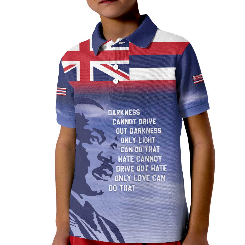 Hawaii MLK Day Kid Polo Shirt LT05 Kid Blue - Polynesian Pride
