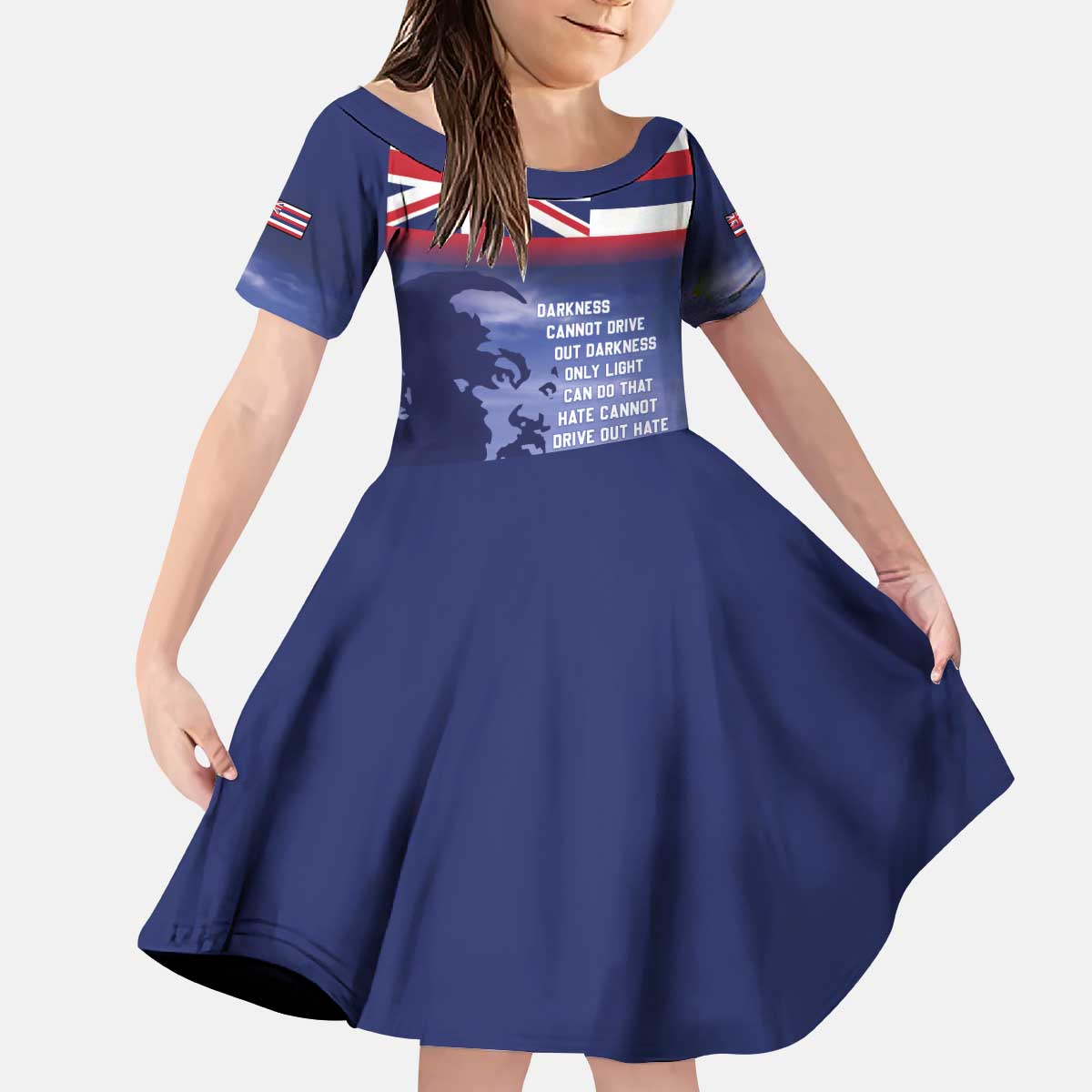 Hawaii MLK Day Kid Short Sleeve Dress LT05 KID Blue - Polynesian Pride