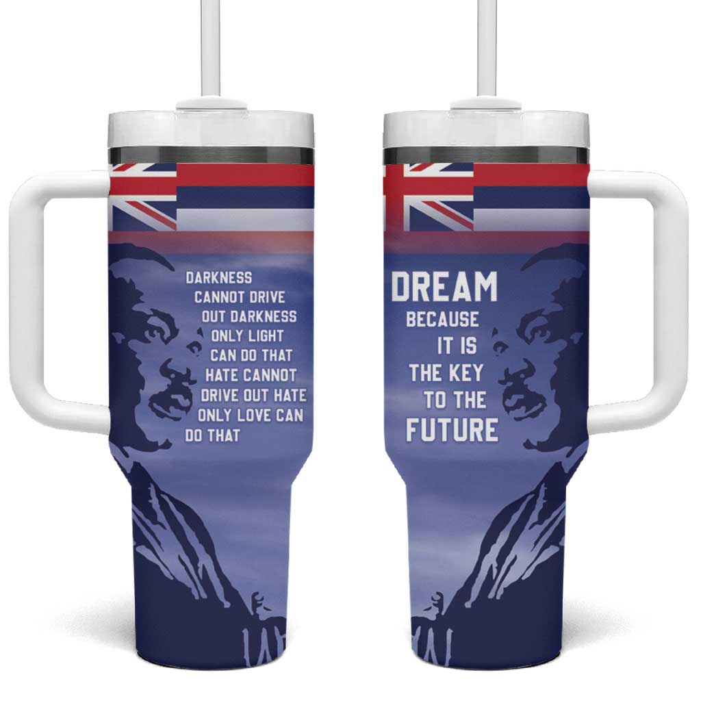 Hawaii MLK Day Tumbler With Handle LT05 One Size: 40 oz Blue - Polynesian Pride