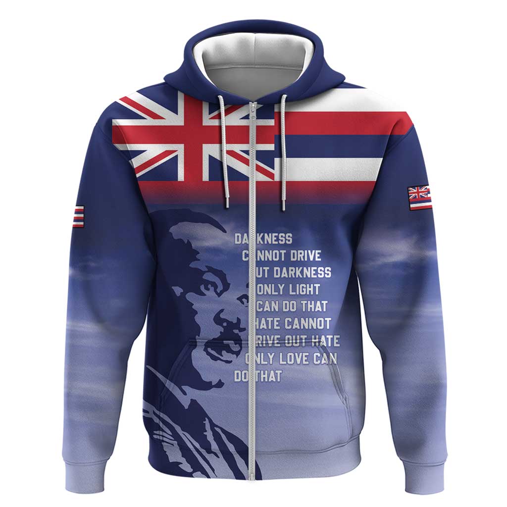 Hawaii MLK Day Zip Hoodie LT05 Zip Hoodie Blue - Polynesian Pride