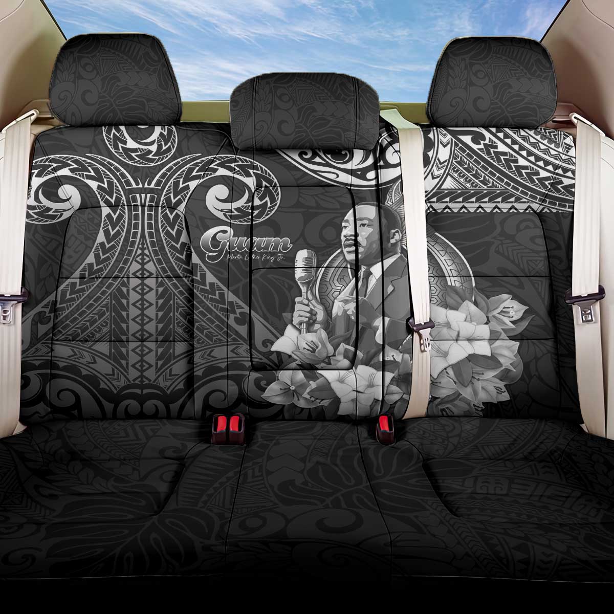 Guam MLK Day Back Car Seat Cover The Legacy Of MLK LT05 One Size Black - Polynesian Pride