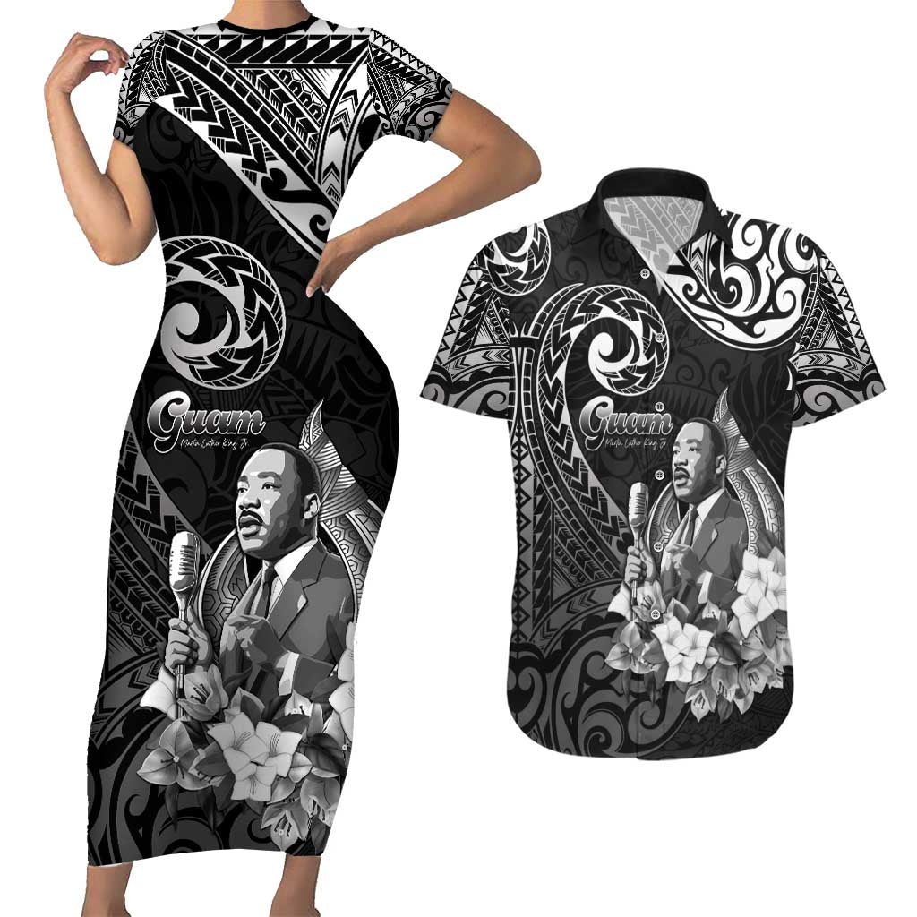 Guam MLK Day Couples Matching Short Sleeve Bodycon Dress and Hawaiian Shirt The Legacy Of MLK