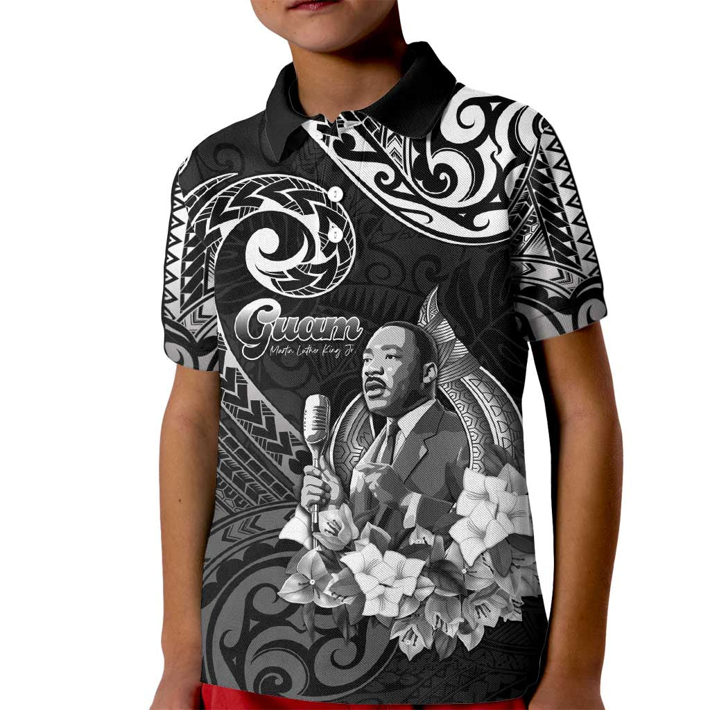 Guam MLK Day Kid Polo Shirt The Legacy Of MLK LT05 Kid Black - Polynesian Pride