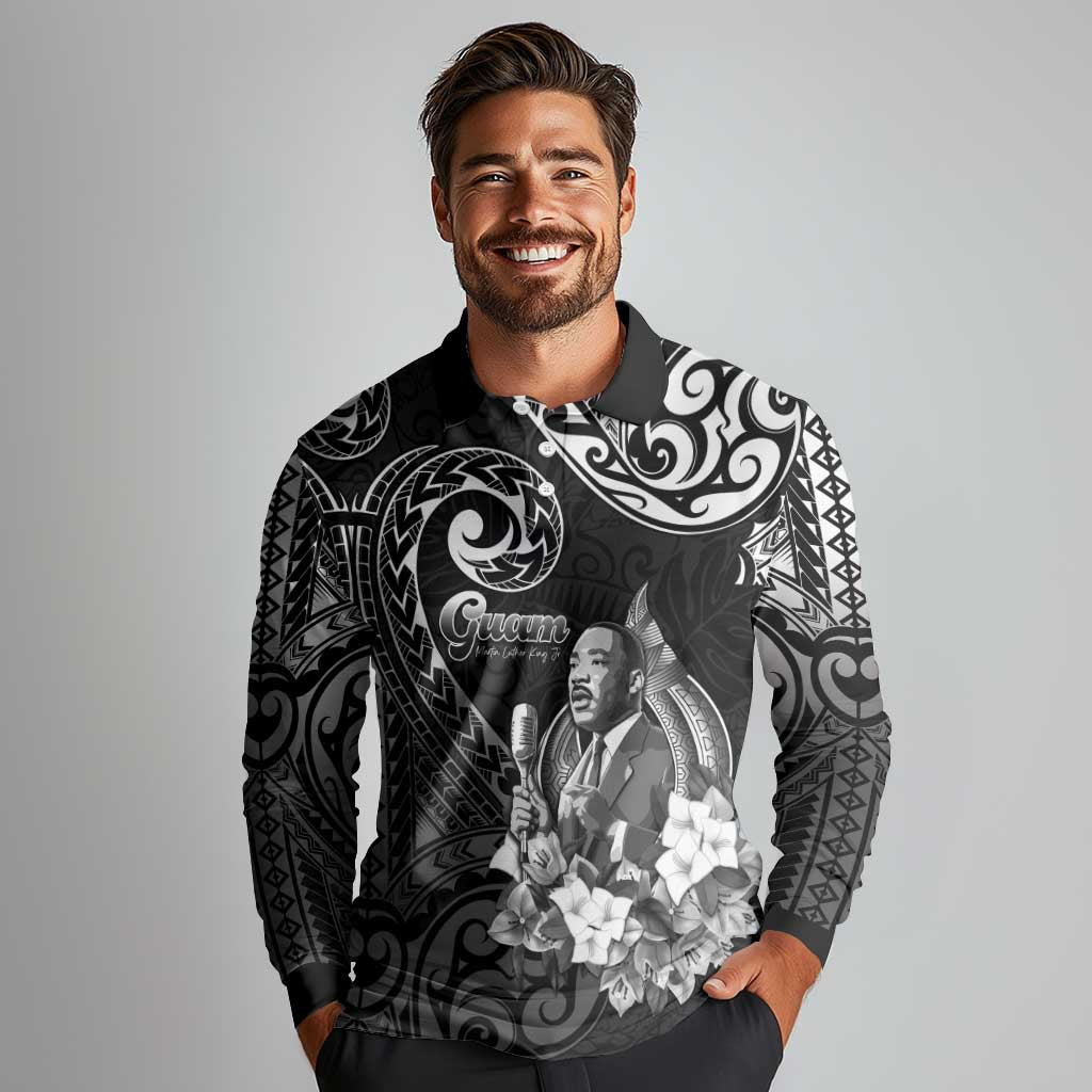 Guam MLK Day Long Sleeve Polo Shirt The Legacy Of MLK LT05 - Polynesian Pride