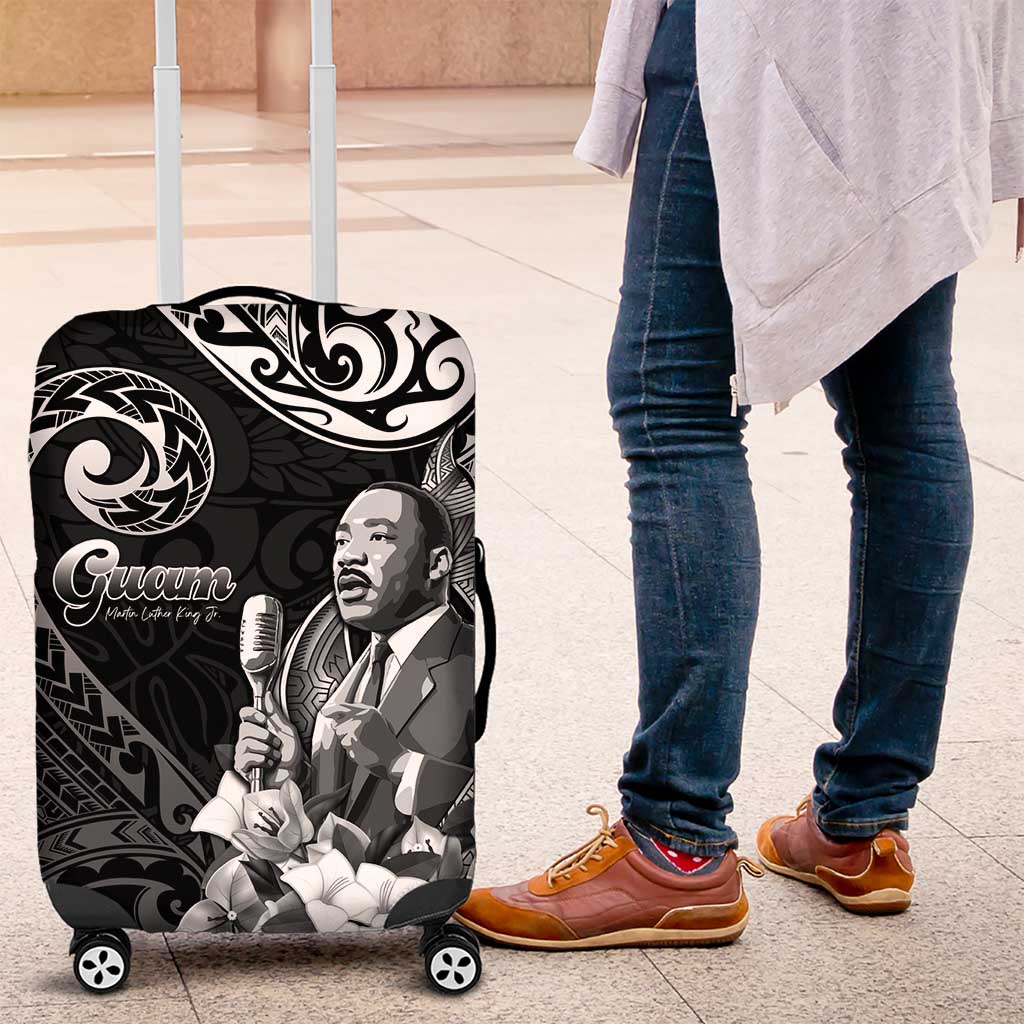 Guam MLK Day Luggage Cover The Legacy Of MLK LT05 Black - Polynesian Pride