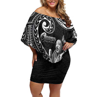 Guam MLK Day Off Shoulder Short Dress The Legacy Of MLK LT05 Women Black - Polynesian Pride
