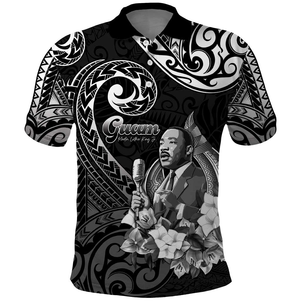 Guam MLK Day Polo Shirt The Legacy Of MLK LT05 Black - Polynesian Pride