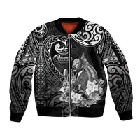 Guam MLK Day Sleeve Zip Bomber Jacket The Legacy Of MLK LT05 Unisex Black - Polynesian Pride