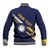 Personalised Happy Nauru Independence Day Baseball Jacket Polynesian Pattern