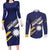 Personalised Happy Nauru Independence Day Couples Matching Long Sleeve Bodycon Dress and Long Sleeve Button Shirt Polynesian Pattern