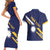 Personalised Happy Nauru Independence Day Couples Matching Short Sleeve Bodycon Dress and Hawaiian Shirt Polynesian Pattern