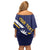 Personalised Happy Nauru Independence Day Family Matching Off Shoulder Short Dress and Hawaiian Shirt Polynesian Pattern