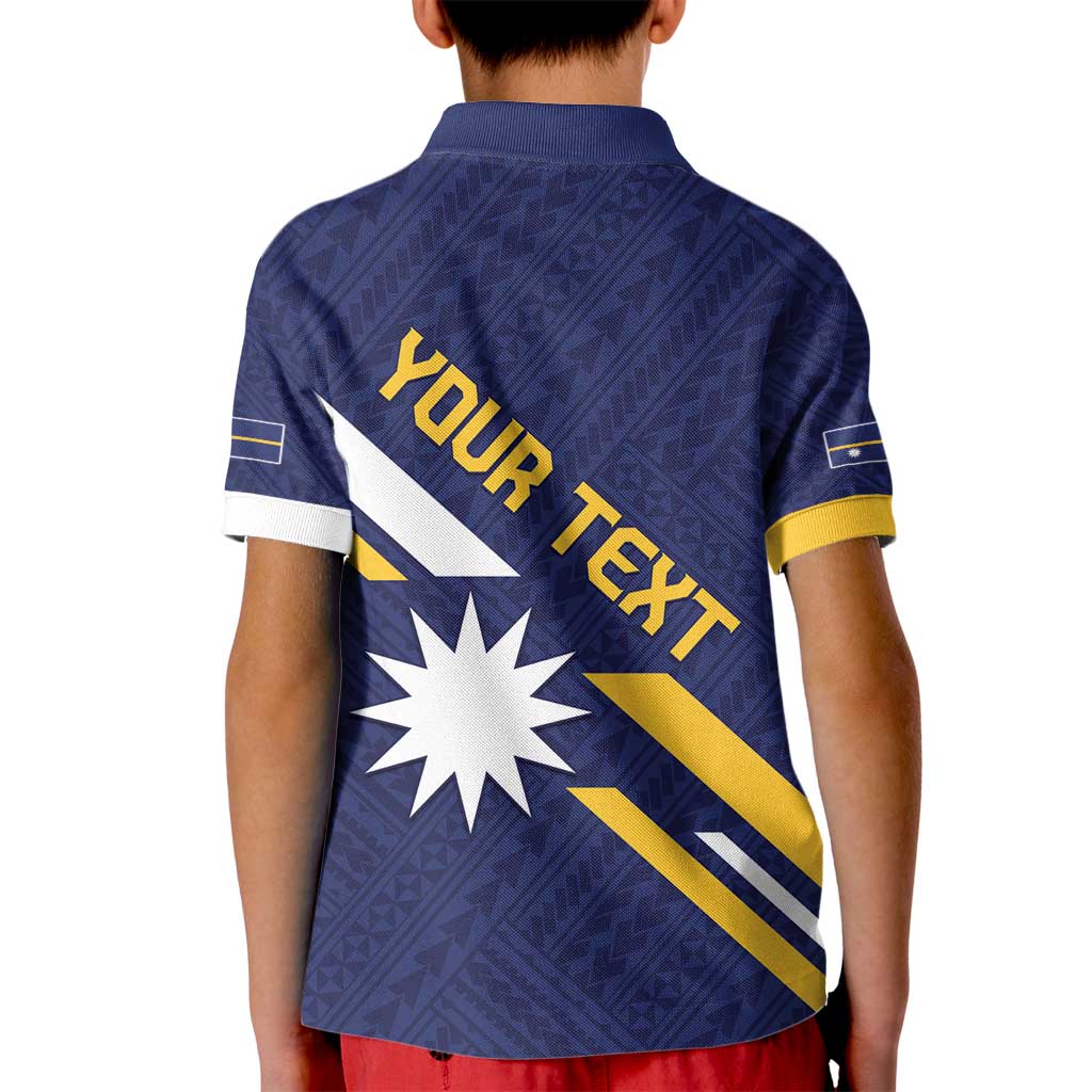 Personalised Happy Nauru Independence Day Kid Polo Shirt Polynesian Pattern LT05 - Polynesian Pride