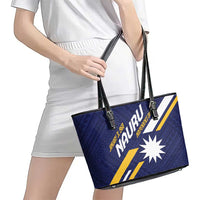 Happy Nauru Independence Day Leather Tote Bag Polynesian Pattern LT05 - Polynesian Pride