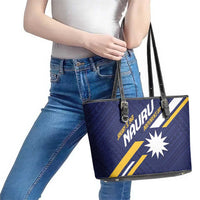 Happy Nauru Independence Day Leather Tote Bag Polynesian Pattern LT05 - Polynesian Pride