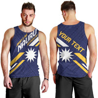 Personalised Happy Nauru Independence Day Men Tank Top Polynesian Pattern LT05 - Polynesian Pride