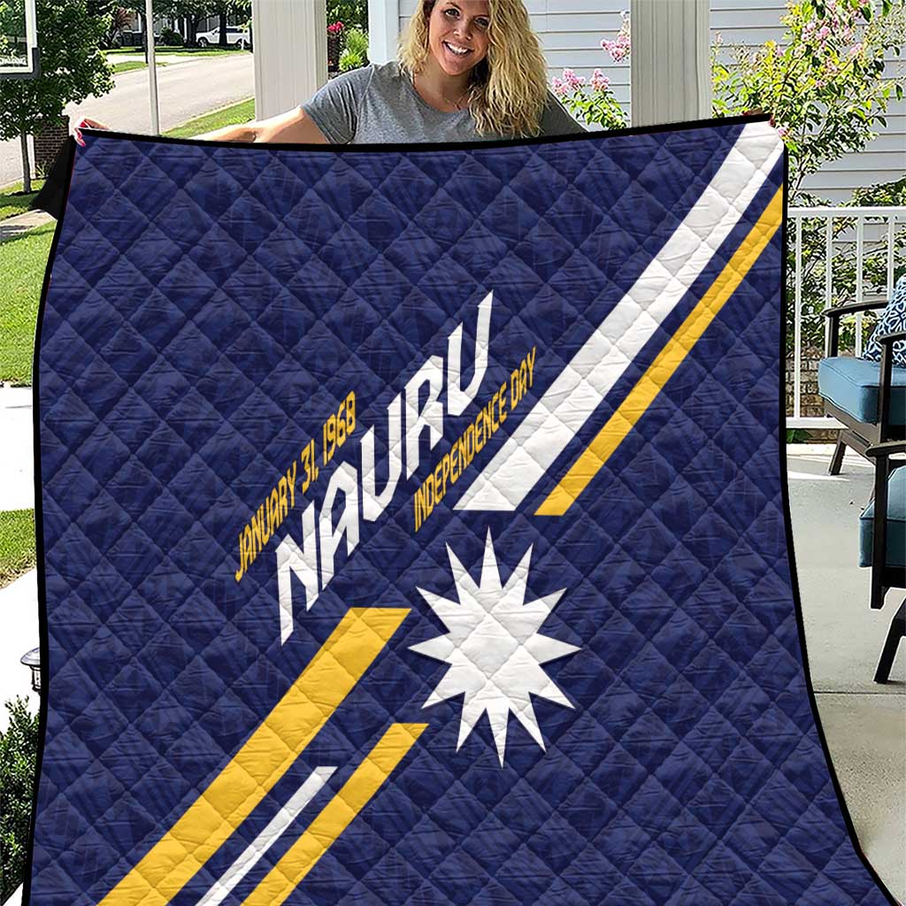 Happy Nauru Independence Day Quilt Polynesian Pattern LT05 Blue - Polynesian Pride