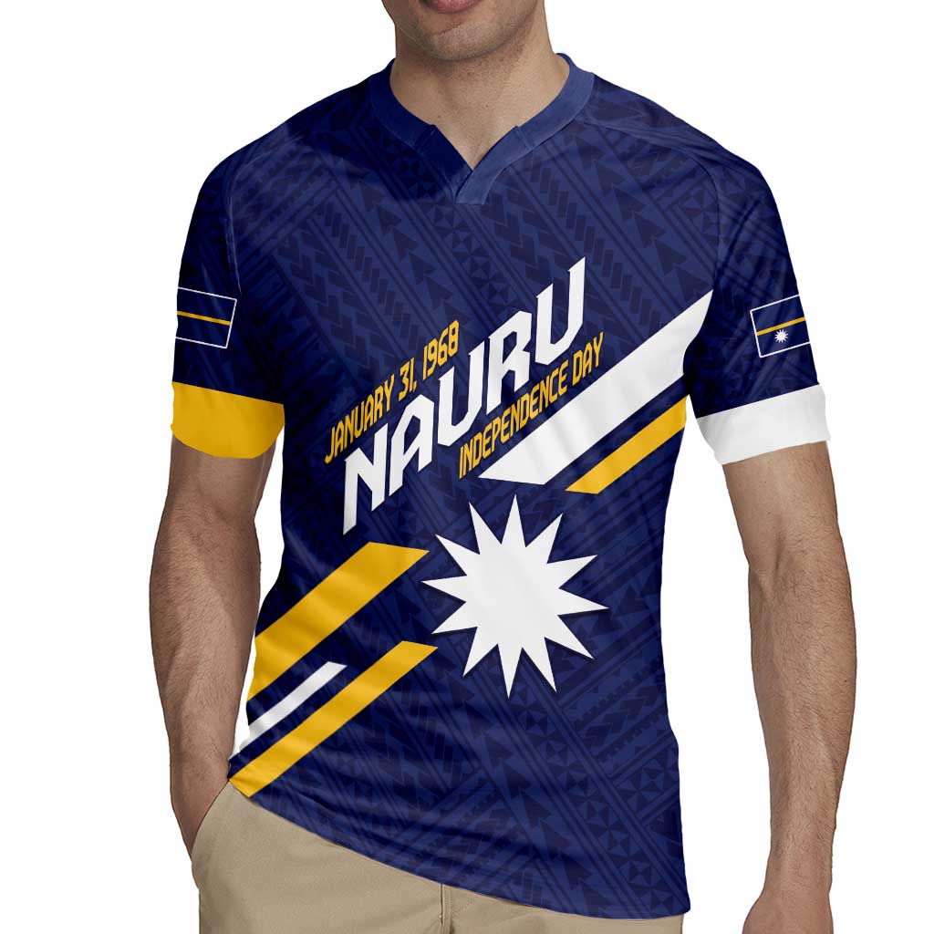 Personalised Happy Nauru Independence Day Rugby Jersey Polynesian Pattern LT05 - Polynesian Pride