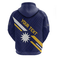 Personalised Happy Nauru Independence Day Zip Hoodie Polynesian Pattern LT05 - Polynesian Pride