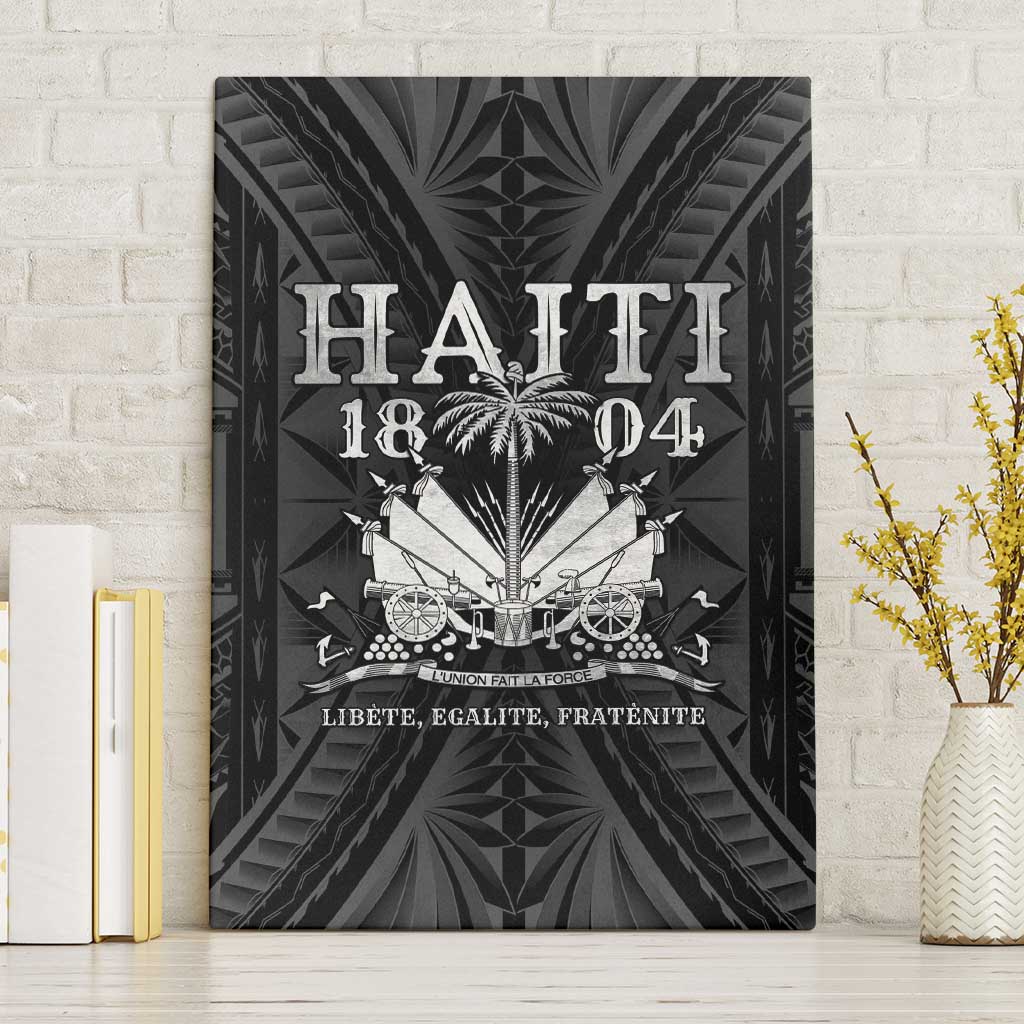 Haiti 1804 Canvas Wall Art Polynesian Silver Neg Maron LT05 Without Frame Silver - Polynesian Pride