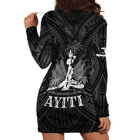 Haiti 1804 Hoodie Dress Polynesian Silver Neg Maron LT05 - Polynesian Pride