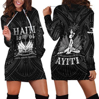 Haiti 1804 Hoodie Dress Polynesian Silver Neg Maron LT05 - Polynesian Pride