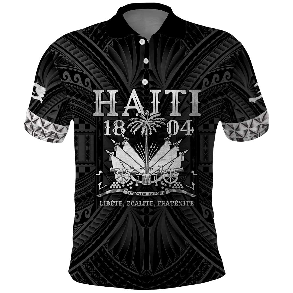 Haiti 1804 Polo Shirt Polynesian Silver Neg Maron LT05 Silver - Polynesian Pride