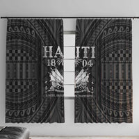 Haiti 1804 Window Curtain Polynesian Silver Neg Maron LT05 With Hooks Silver - Polynesian Pride