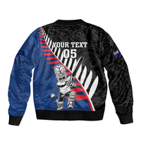 Custom New Zealand Auckland Cricket Bomber Jacket With Maori Pattern LT05 - Polynesian Pride