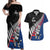 Custom New Zealand Auckland Cricket Couples Matching Off Shoulder Maxi Dress and Hawaiian Shirt With Maori Pattern