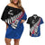 Custom New Zealand Auckland Cricket Couples Matching Off Shoulder Short Dress and Hawaiian Shirt With Maori Pattern