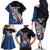 Custom New Zealand Auckland Cricket Family Matching Off The Shoulder Long Sleeve Dress and Hawaiian Shirt With Maori Pattern