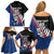 Custom New Zealand Auckland Cricket Family Matching Off Shoulder Short Dress and Hawaiian Shirt With Maori Pattern