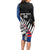 Custom New Zealand Auckland Cricket Long Sleeve Bodycon Dress With Maori Pattern