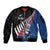 Custom New Zealand Auckland Cricket Sleeve Zip Bomber Jacket With Maori Pattern