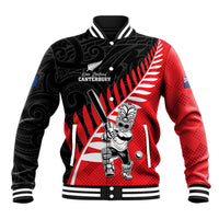 Custom New Zealand Canterbury Cricket Baseball Jacket With Maori Pattern LT05 Unisex Red - Polynesian Pride