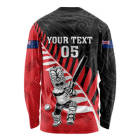 Custom New Zealand Canterbury Cricket Long Sleeve Shirt With Maori Pattern LT05 - Polynesian Pride