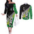 Custom New Zealand Central Districts Cricket Couples Matching Off The Shoulder Long Sleeve Dress and Long Sleeve Button Shirt With Maori Pattern