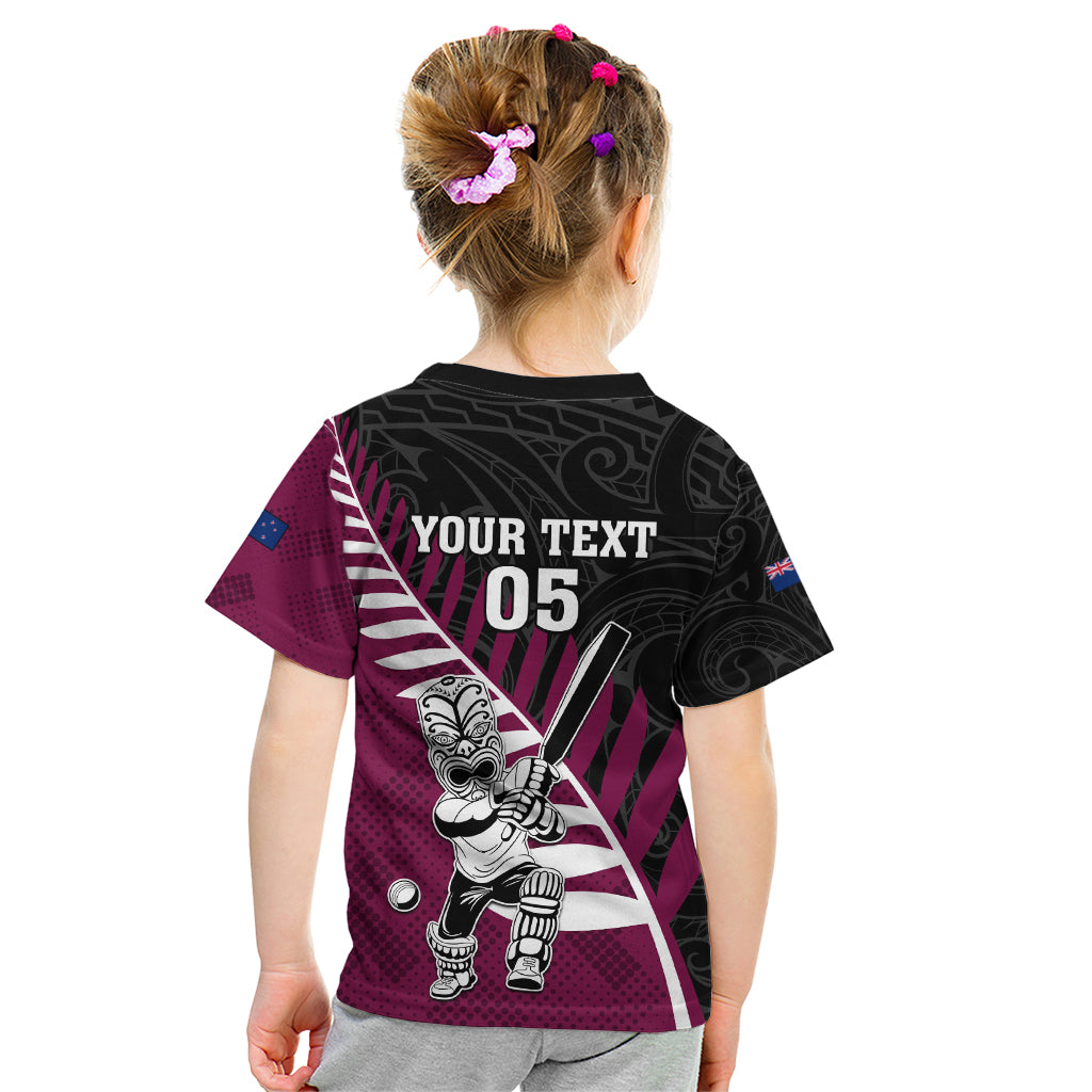 Custom New Zealand Northern Districts Cricket Kid T Shirt With Maori Pattern LT05 - Polynesian Pride