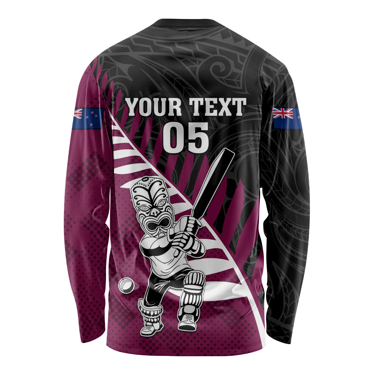 Custom New Zealand Northern Districts Cricket Long Sleeve Shirt With Maori Pattern LT05 - Polynesian Pride