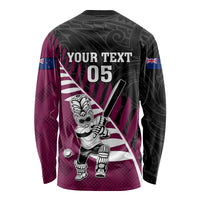 Custom New Zealand Northern Districts Cricket Long Sleeve Shirt With Maori Pattern LT05 - Polynesian Pride