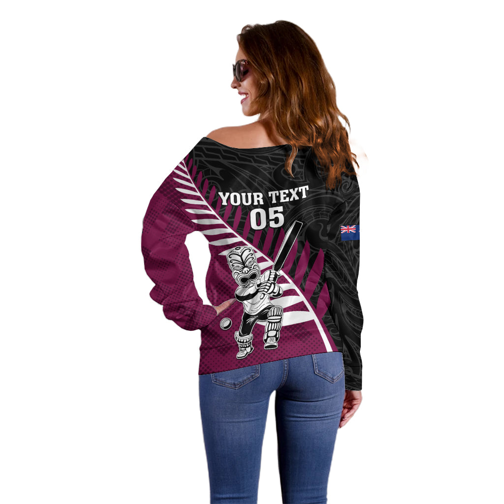 Custom New Zealand Northern Districts Cricket Off Shoulder Sweater With Maori Pattern LT05 - Polynesian Pride