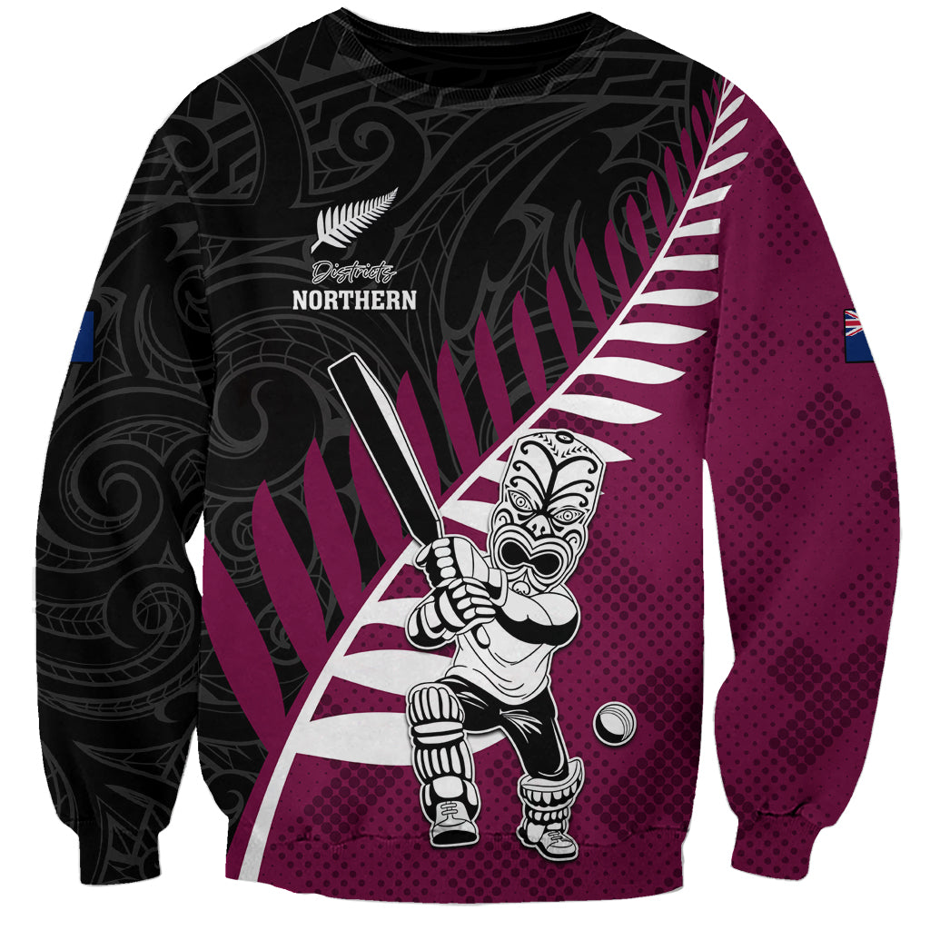Custom New Zealand Northern Districts Cricket Sweatshirt With Maori Pattern LT05 Unisex Maroon - Polynesian Pride