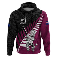 Custom New Zealand Northern Districts Cricket Zip Hoodie With Maori Pattern LT05 Pullover Hoodie Maroon - Polynesian Pride