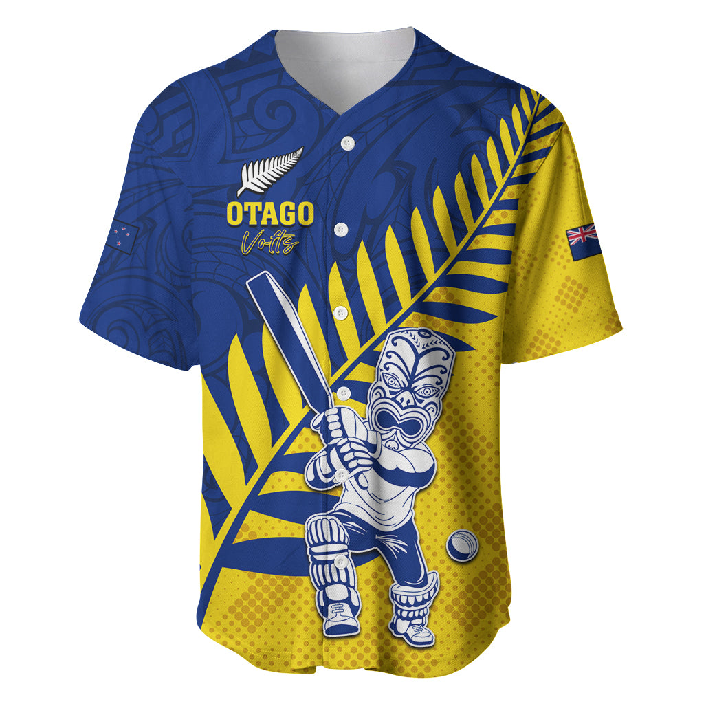 Custom New Zealand Otago Cricket Baseball Jersey With Maori Pattern LT05 Yellow - Polynesian Pride