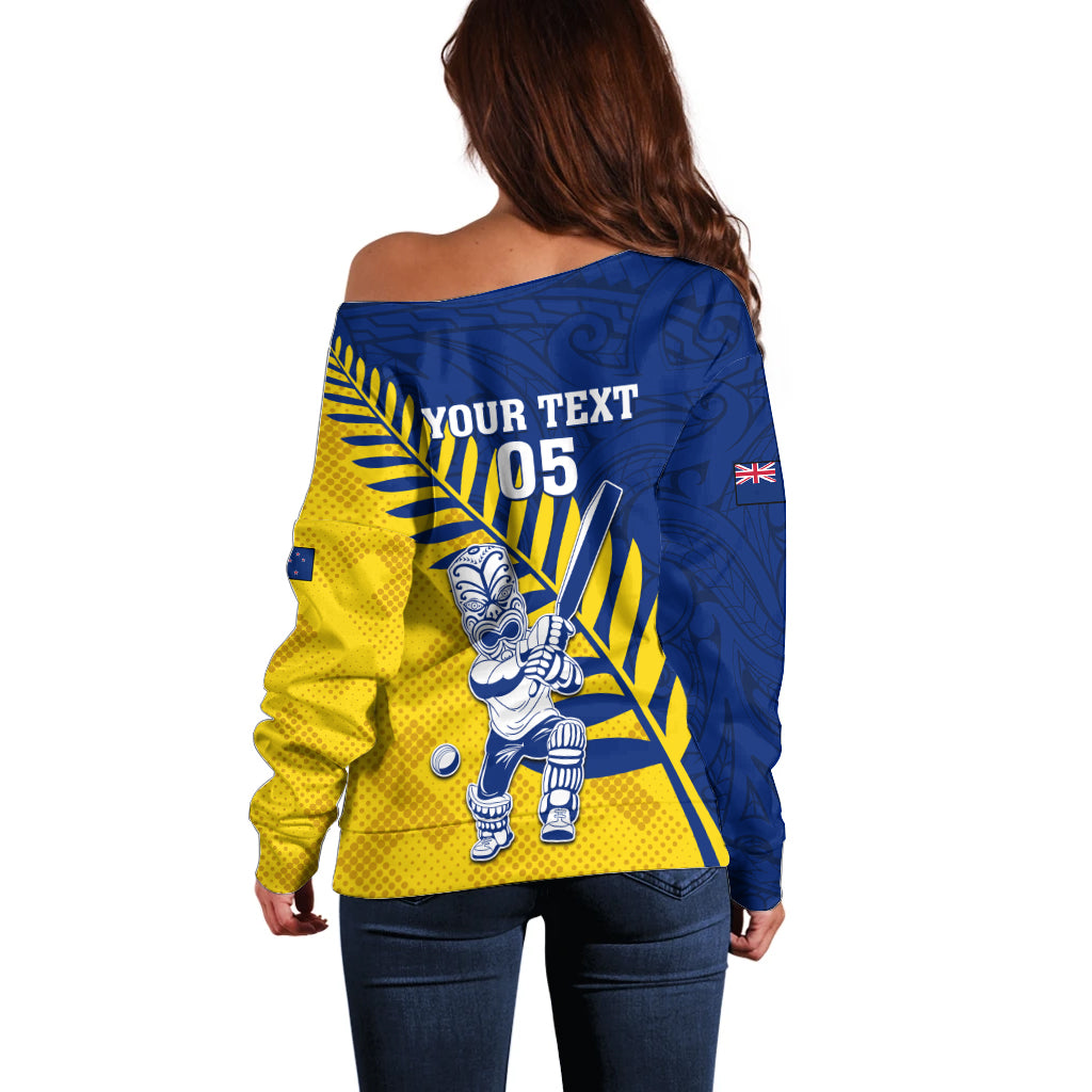 Custom New Zealand Otago Cricket Off Shoulder Sweater With Maori Pattern LT05 - Polynesian Pride