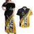 Custom New Zealand Wellington Cricket Couples Matching Off Shoulder Maxi Dress and Hawaiian Shirt With Maori Pattern