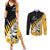 Custom New Zealand Wellington Cricket Couples Matching Summer Maxi Dress and Long Sleeve Button Shirt With Maori Pattern