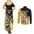 Custom New Zealand Wellington Cricket Couples Matching Summer Maxi Dress and Long Sleeve Button Shirt With Maori Pattern