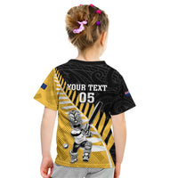 Custom New Zealand Wellington Cricket Kid T Shirt With Maori Pattern LT05 - Polynesian Pride